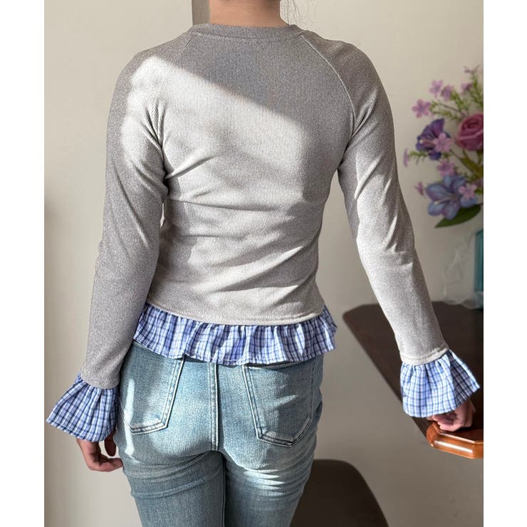 フェイク レイヤード 袖フリル トップス | Miniministore | 詳細画像11 