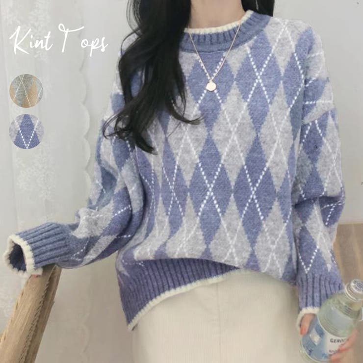 アーガイル柄 ニットトップス レディース 品番 Ii Miniministore ミニミニストア のレディース ファッション通販 Shoplist ショップリスト