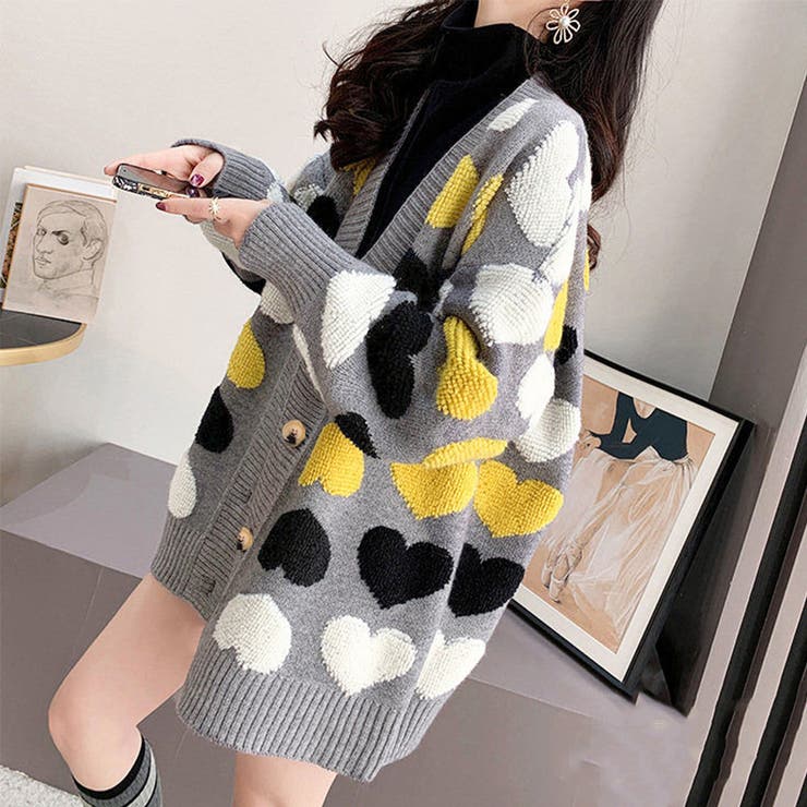 配色 ニットカーディガン レディース | Miniministore | 詳細画像5 