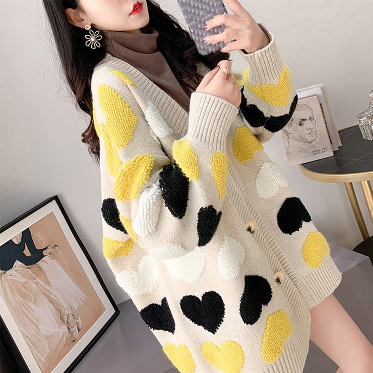 配色 ニットカーディガン レディース | Miniministore | 詳細画像8 