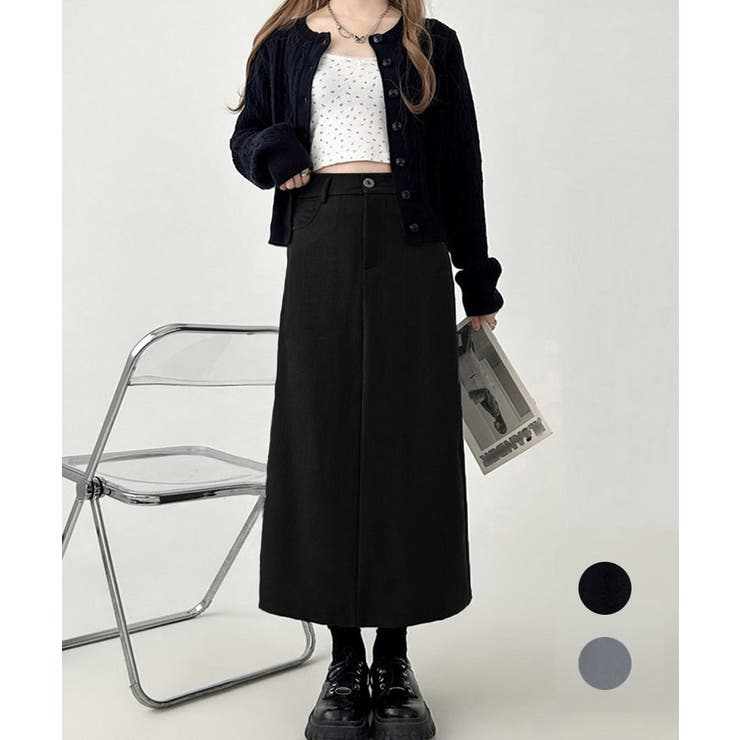 ハイウエストスリットロングスーツスカート | Miniministore | 詳細画像1 