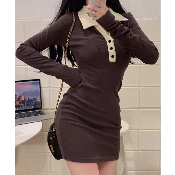 配色リブポロワンピース レディース | Miniministore | 詳細画像6 