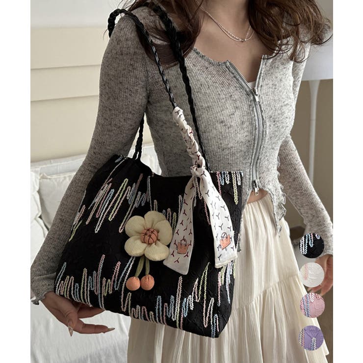 スカーフ付き 大容量トートバッグ 韓国風 | Miniministore | 詳細画像1 