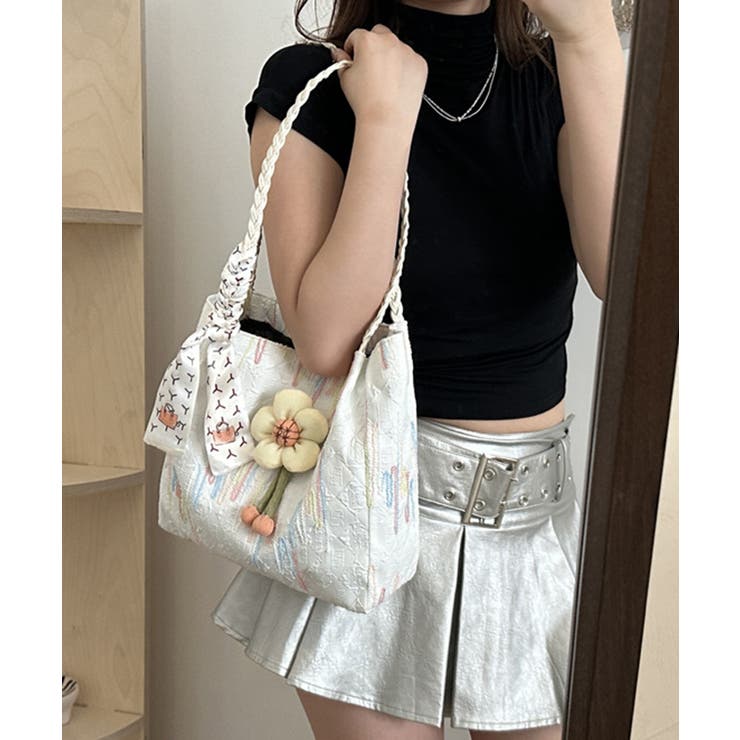 スカーフ付き 大容量トートバッグ 韓国風 | Miniministore | 詳細画像4 