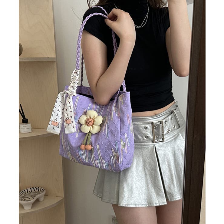 スカーフ付き 大容量トートバッグ 韓国風 | Miniministore | 詳細画像7 