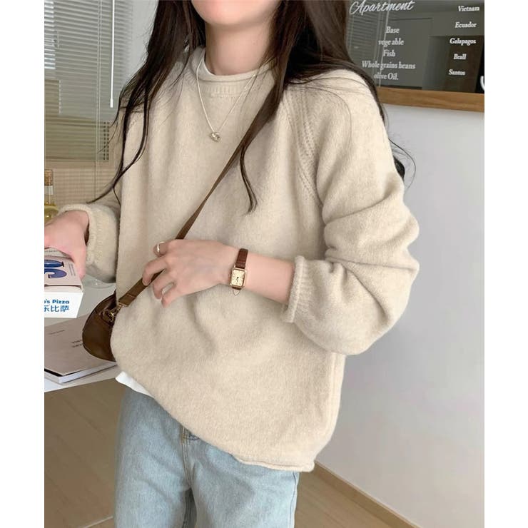 アイボリー | セーター レディース ボリューム袖 無地 | Miniministore