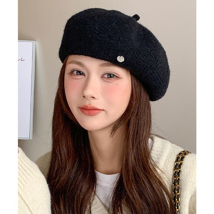 ブラック | レディース ベレー帽 秋冬 飾り | SUNSHINE CLOSET