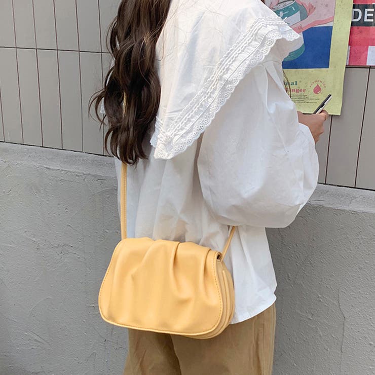 イエロー | ショルダーバッグ PUプリーツ 斜めがけ | SUNSHINE CLOSET