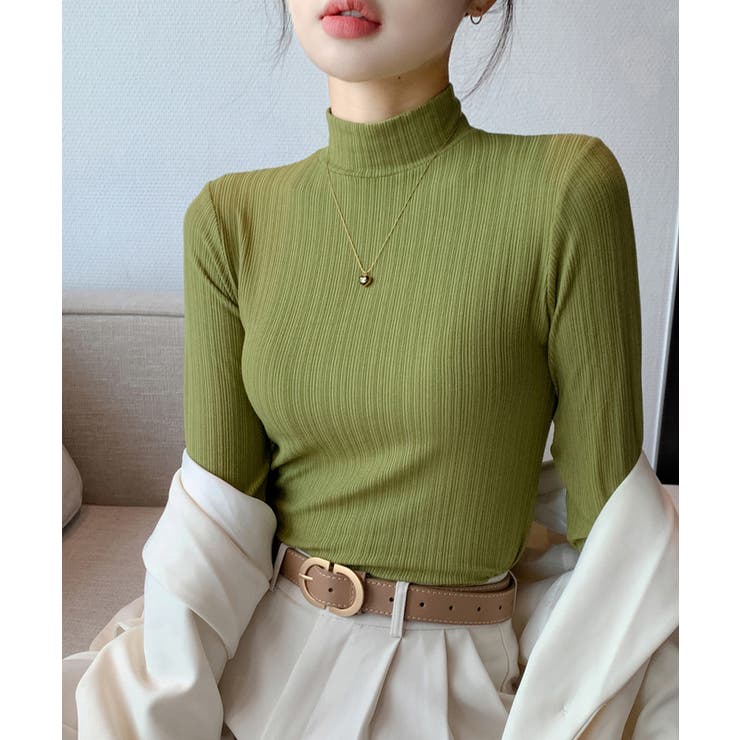 オリーブ | 無地インナー レディース カットソー | Miniministore