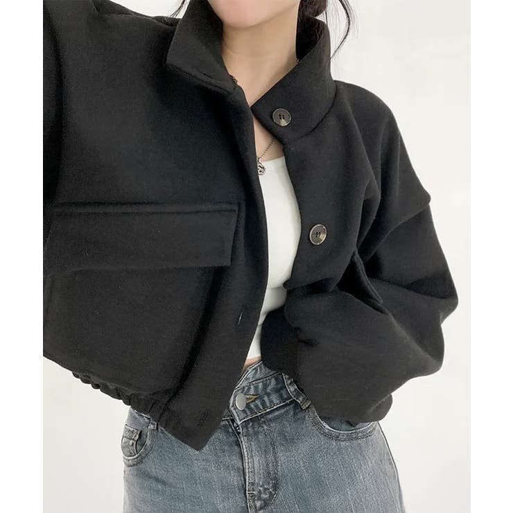 ショート丈ジャケット レディース 無地[品番：II000012976