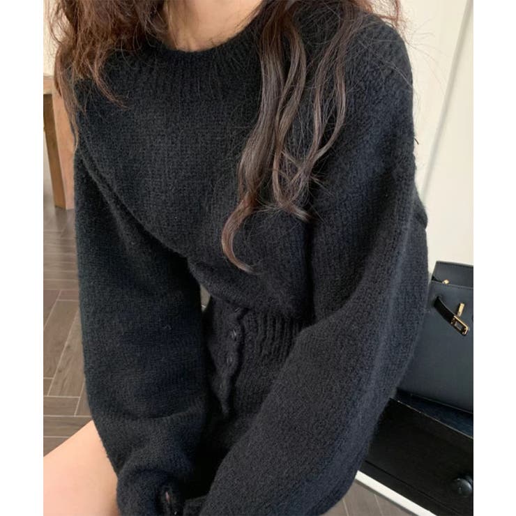 ブラック | ニットセットアップ セーター スカート | Miniministore