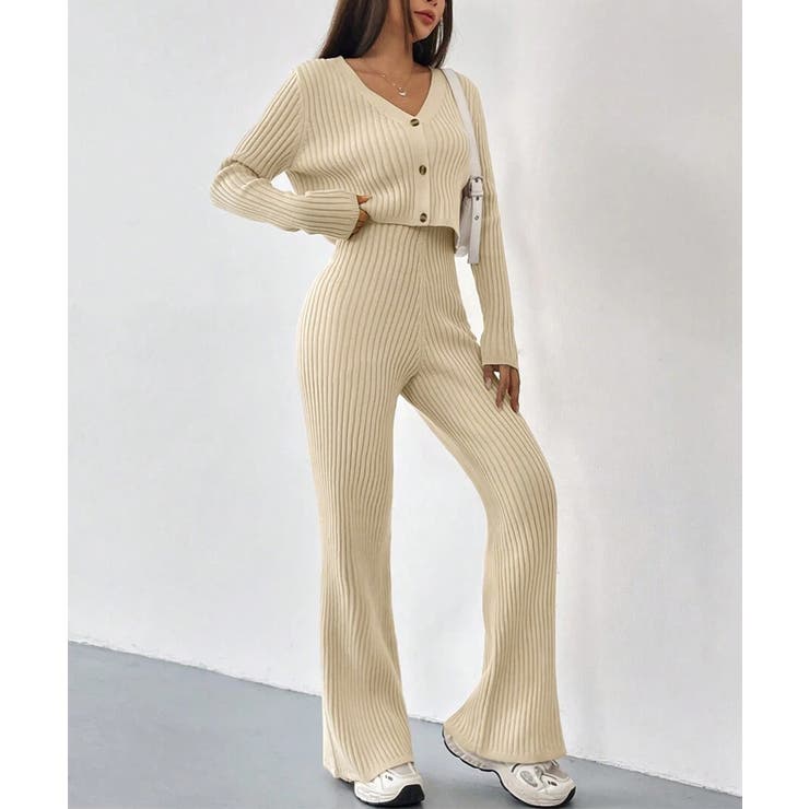 ベージュ | ニットセットアップ トップス パンツ | Miniministore