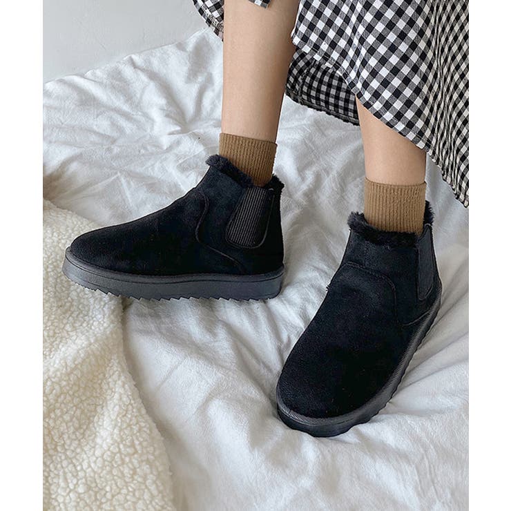 ブラック | ムートンブーツ ブーツ モカシン 冬靴 | Miniministore
