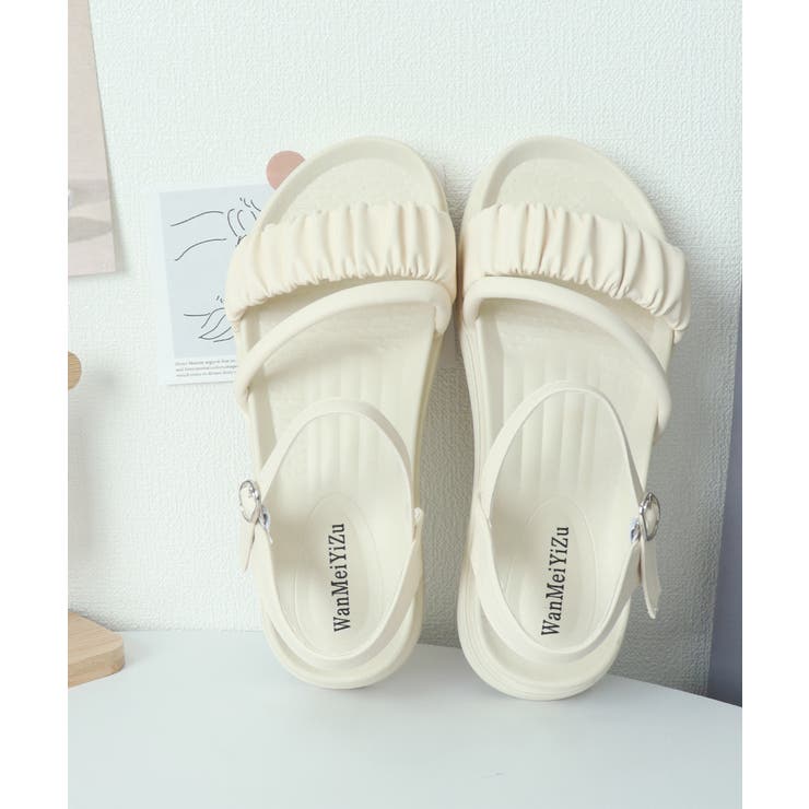 厚底サンダル レディース 美脚 夏靴[品番：AGCW0005526