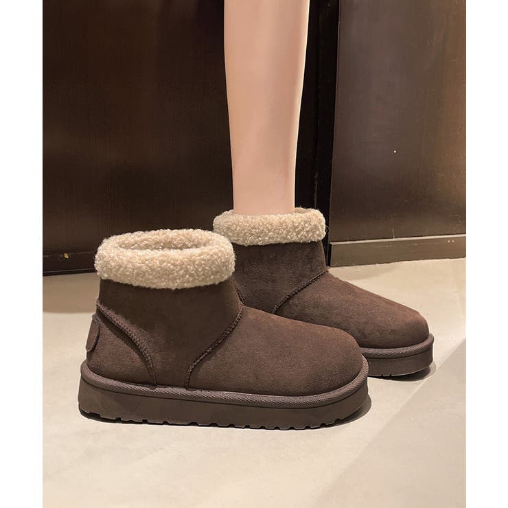 ブラウン | ムートンブーツ 厚底無地 ショートブーツ | Miniministore