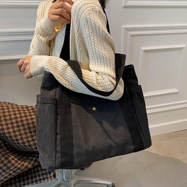 ブラック | キャンバス トートバッグ レディース | SUNSHINE CLOSET