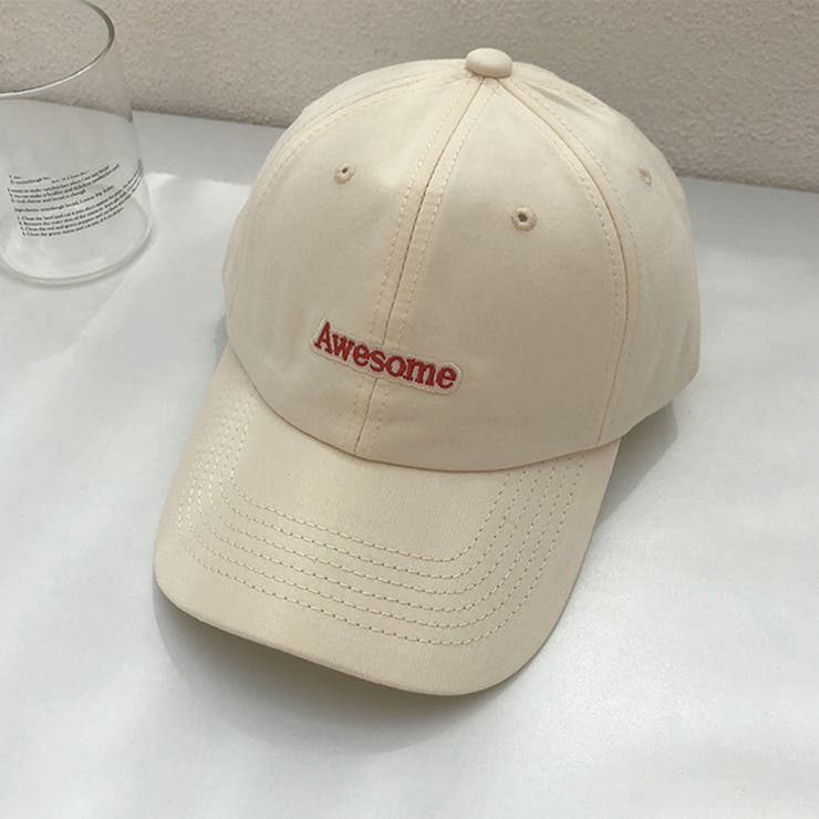 ベージュ | キャップ 刺しゅう 英字ロゴ 野球帽 | Miniministore
