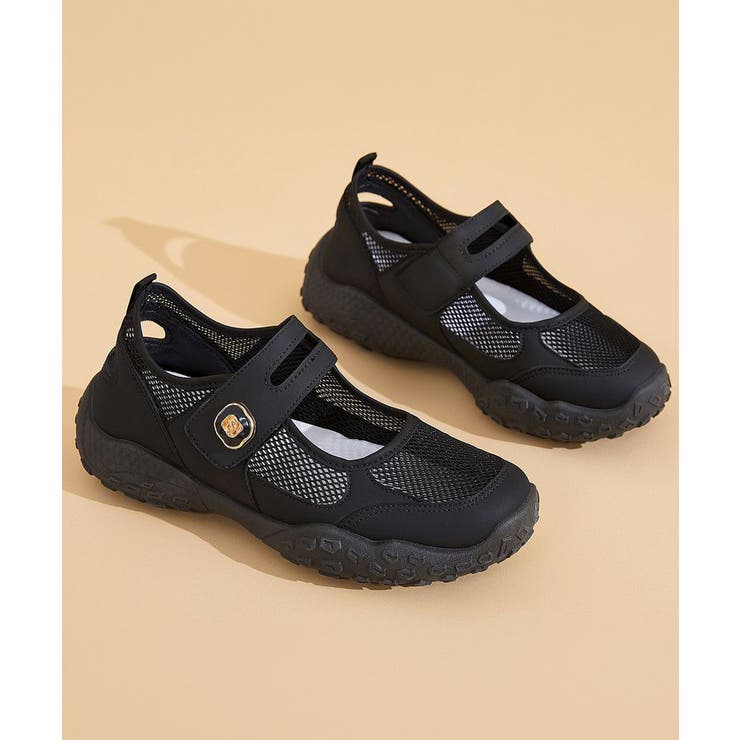 ブラック系1*甲メッシュ | 厚底メッシュスニーカー 通気性 軽量 | Miniministore
