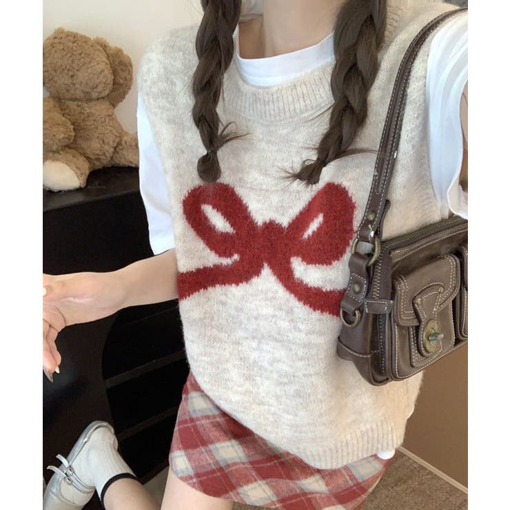 ライトベージュ | ニットベスト レディース ニットジレ | Miniministore