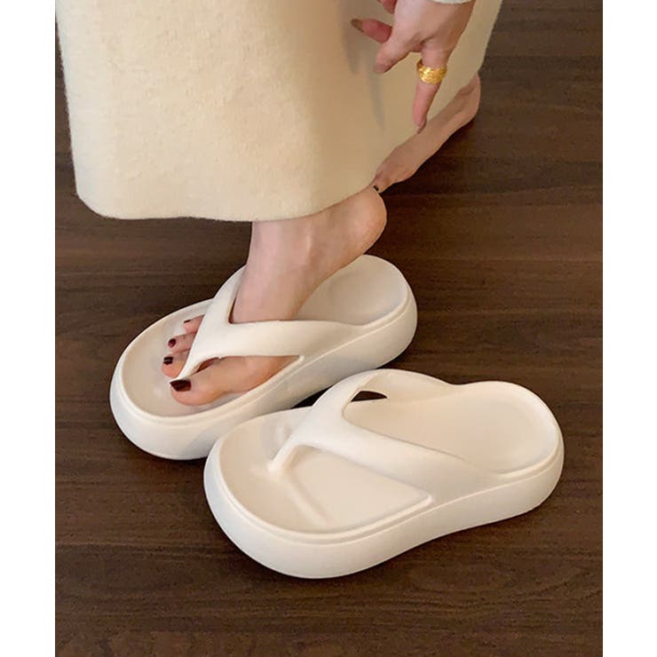 オフホワイト | 厚底サンダル ビーチサンダル レディース | Miniministore