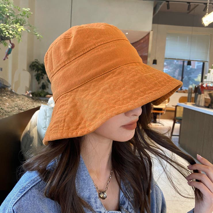 キャメルオレンジ | バケットハット 小顔 UV対策帽子 韓国 | Miniministore