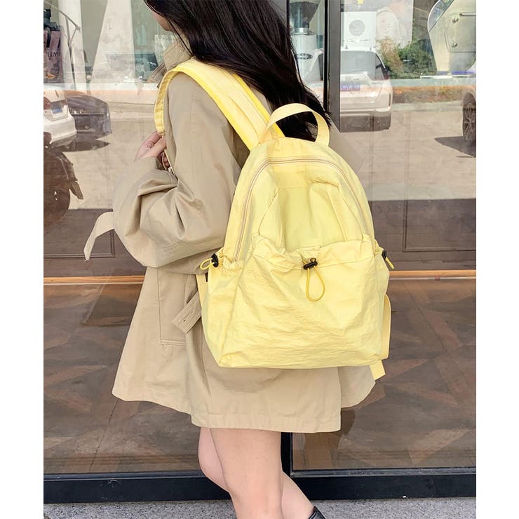 イエロー | リュックサック レディース ナイロン無地 | Miniministore