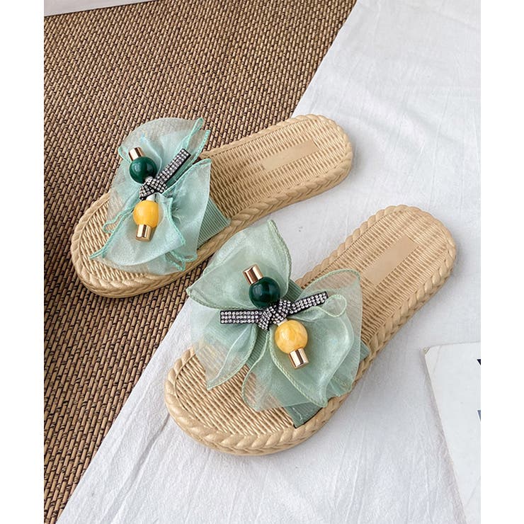 ミント | リボンサンダル レディース スリッパ | Miniministore