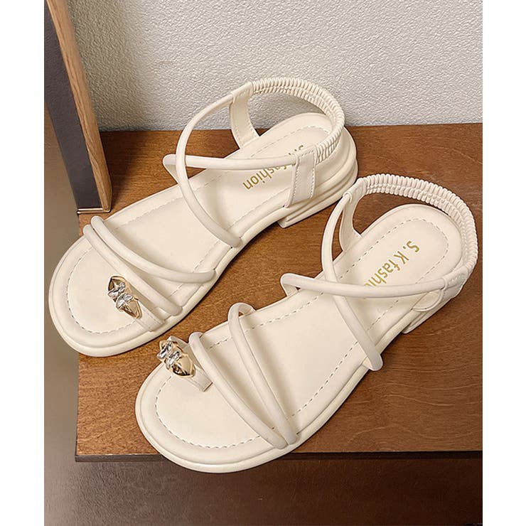 アイボリー系1（同色ソール） | ストラップサンダル ビーチサンダル 夏靴 | Miniministore