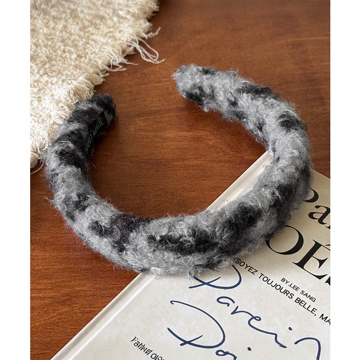 グレー | カチューシャ ふわふわ レオパード柄 | Miniministore