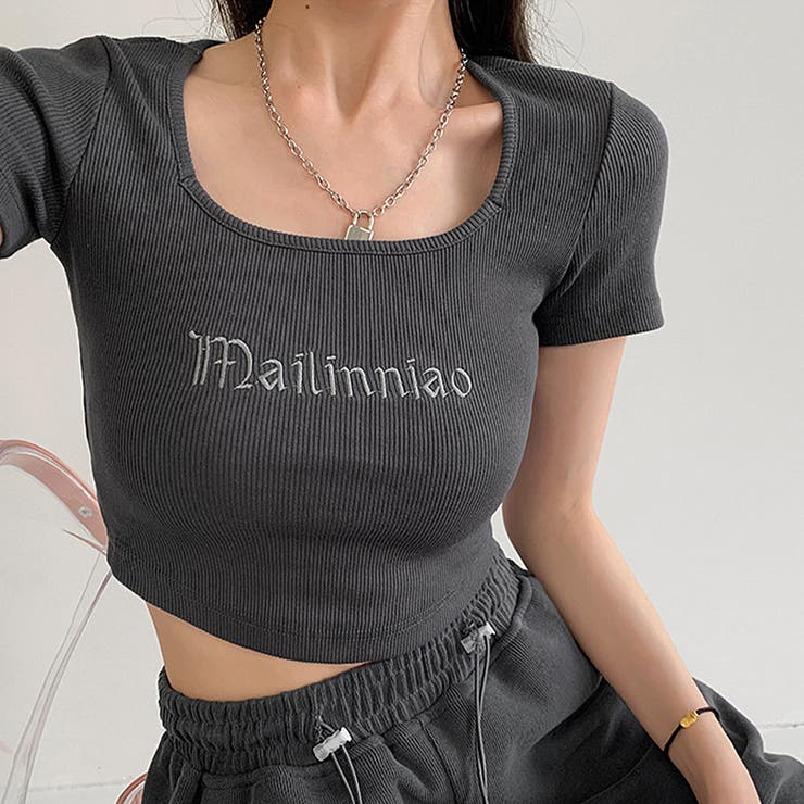 ダークグレー | ショートTシャツ レディース 韓国風 | Miniministore