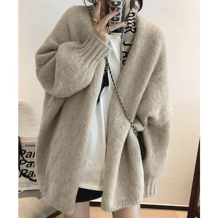 美品 Drawerドゥロワー カシミヤシルクロングカーディガン