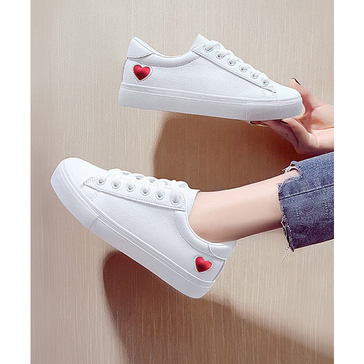 レッド | ローカットスニーカー レディース ハート | Miniministore