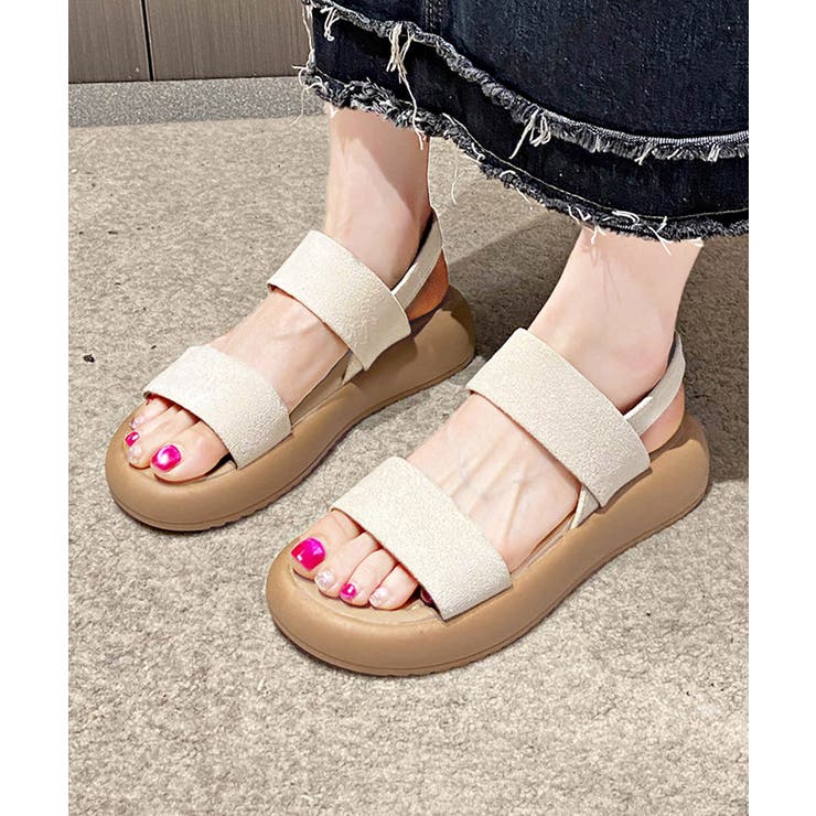 アイボリー | 厚底サンダル ビーチサンダル 美脚 夏靴 | Miniministore