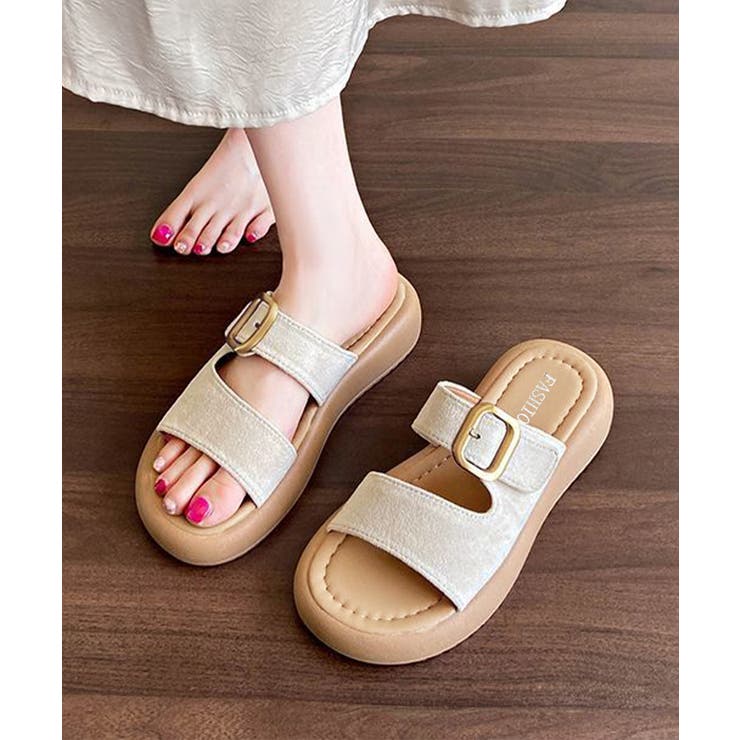 ライトベージュ | 厚底 ミュールサンダル レディース 夏 | Miniministore