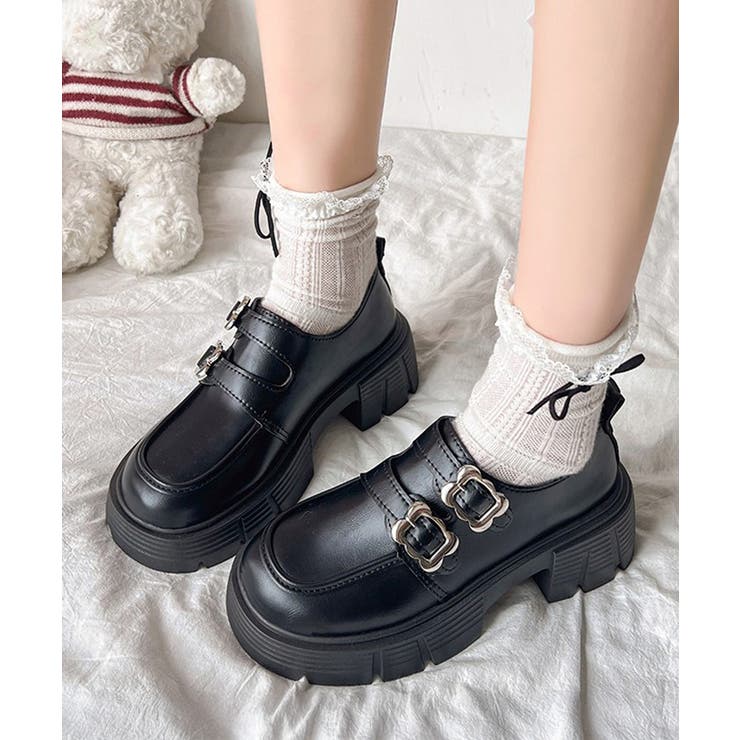 ブラック | 厚底ローファー 美脚 レディース 韓国風 | SUNSHINE CLOSET