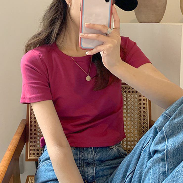 ショート丈tシャツ へそ出し 8色 夏[品番:II000008557 ショート丈tシャツ へそ出し 8色 夏[品番:II000008557