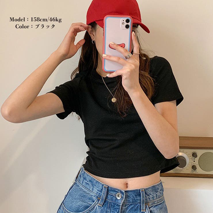 persodea Tシャツ ロンt ショート丈 ストライプ へそ出し Mサイズ