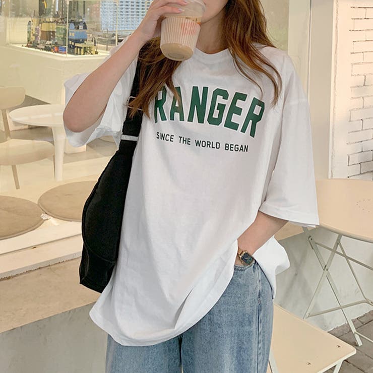 半袖Tシャツ 英字ロゴ レディース 韓国[品番：II000008844