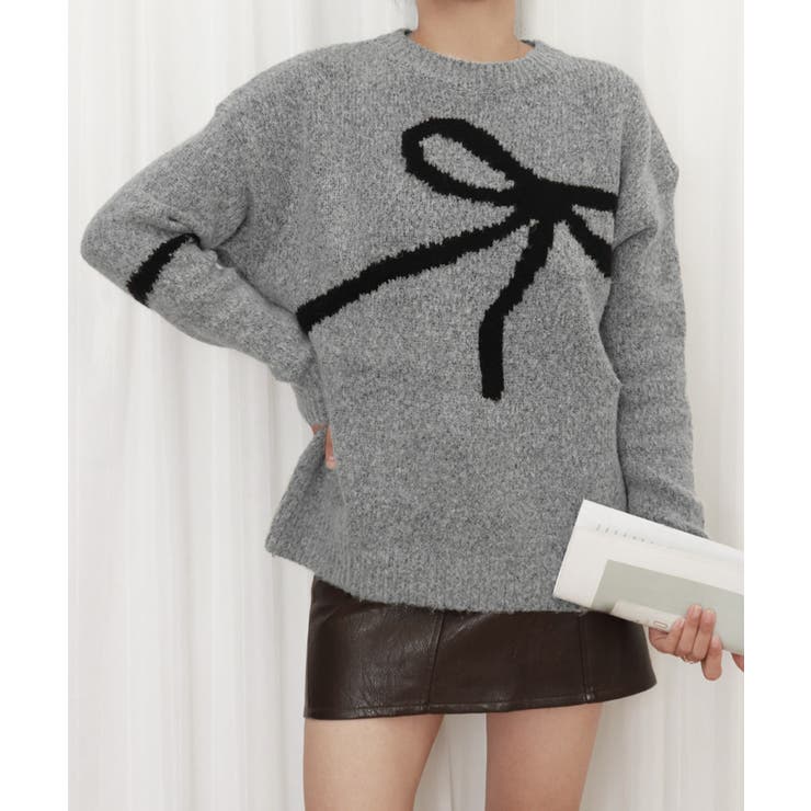 リボン柄ニット セーター プルオーバー | Miniministore | 詳細画像18 