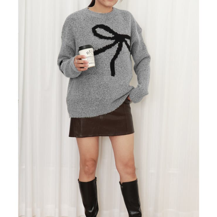 リボン柄ニット セーター プルオーバー | Miniministore | 詳細画像19 