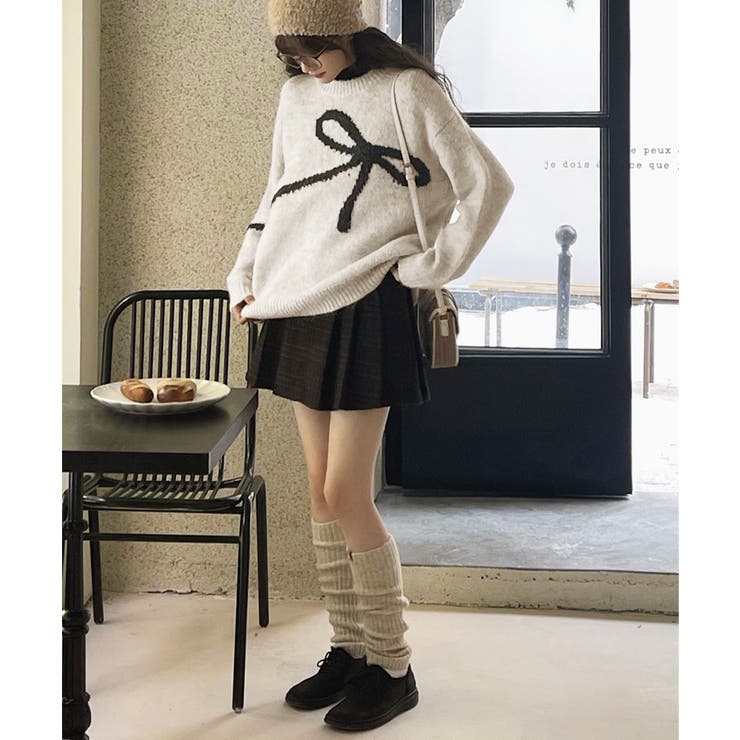 リボン柄ニット セーター プルオーバー | Miniministore | 詳細画像3 