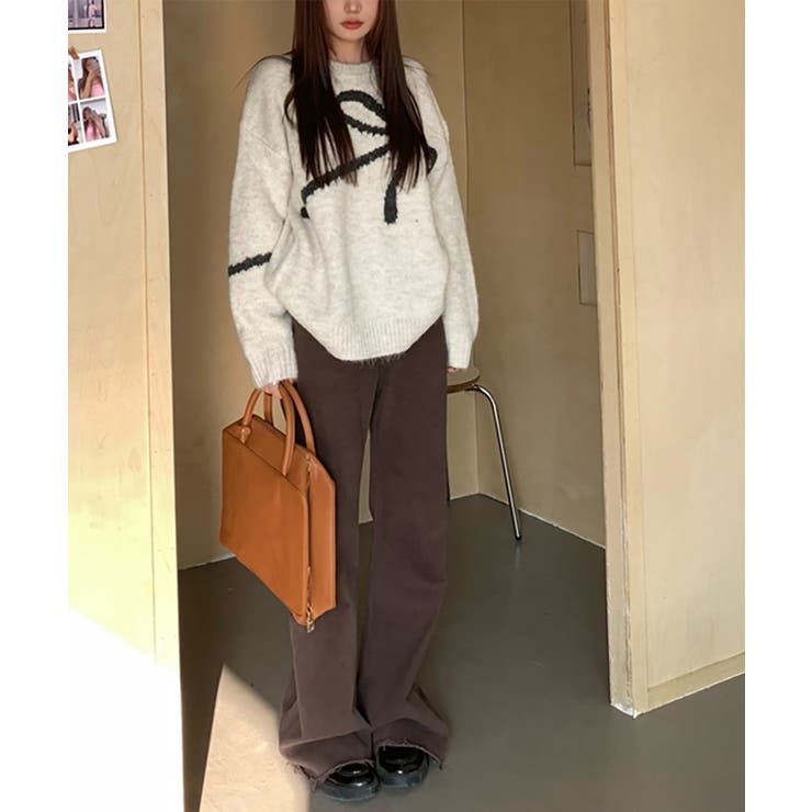 リボン柄ニット セーター プルオーバー | Miniministore | 詳細画像4 