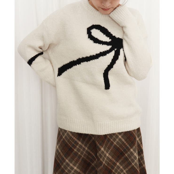 リボン柄ニット セーター プルオーバー | Miniministore | 詳細画像7 