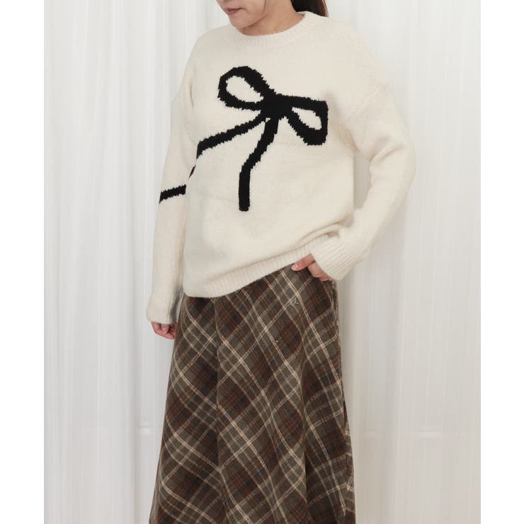 リボン柄ニット セーター プルオーバー | Miniministore | 詳細画像8 