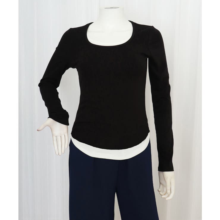 長袖Ｔシャツ フェイクレイヤード 着やせ | Miniministore | 詳細画像17 