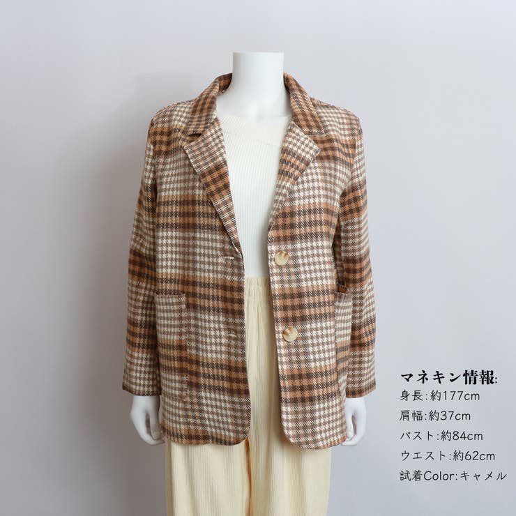グレンチェック ジャケット  レディース[品番：II000009514]｜Miniministore（ミニミニストア）のレディースファッション通販｜SHOPLIST（ショップリスト）