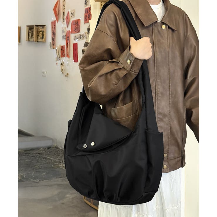 ショルダーバッグ A4大容量 ナイロン黒 | Miniministore | 詳細画像2 