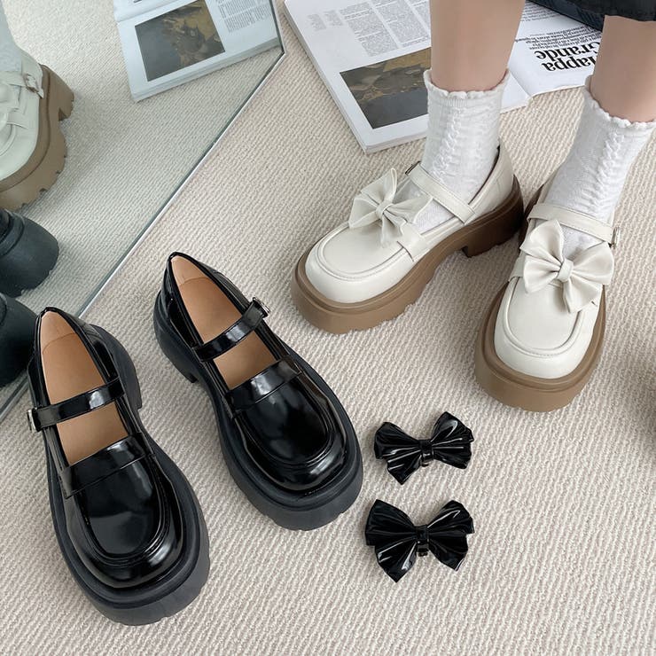 美品】Mollini /モリーニ 厚底ローファー ブラック 38