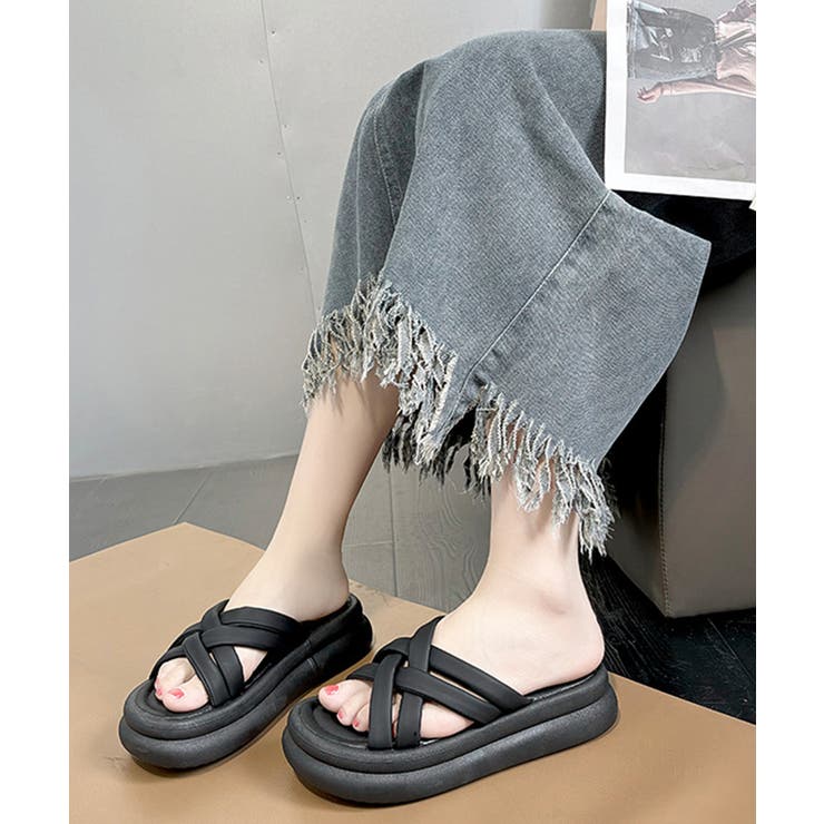 厚底サンダル クロスサンダル 美脚 夏 | Miniministore | 詳細画像3 