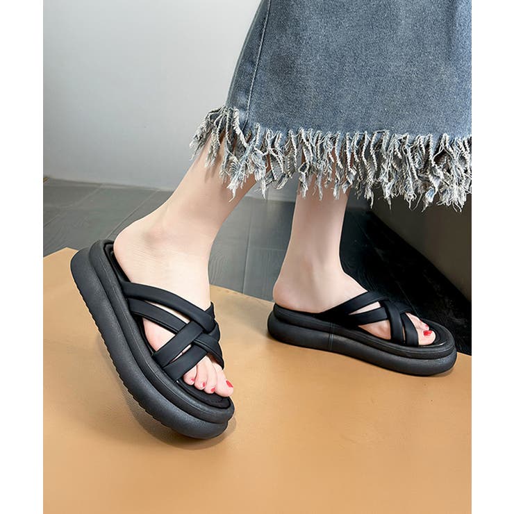 厚底サンダル クロスサンダル 美脚 夏 | Miniministore | 詳細画像4 